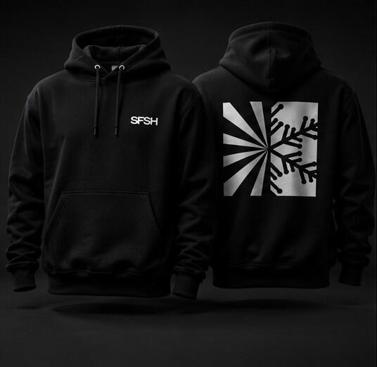 03_black_hoodie_CONCEPT.jpg Concept mockup showing front and back views of a black SFSH hoodie with white branding.